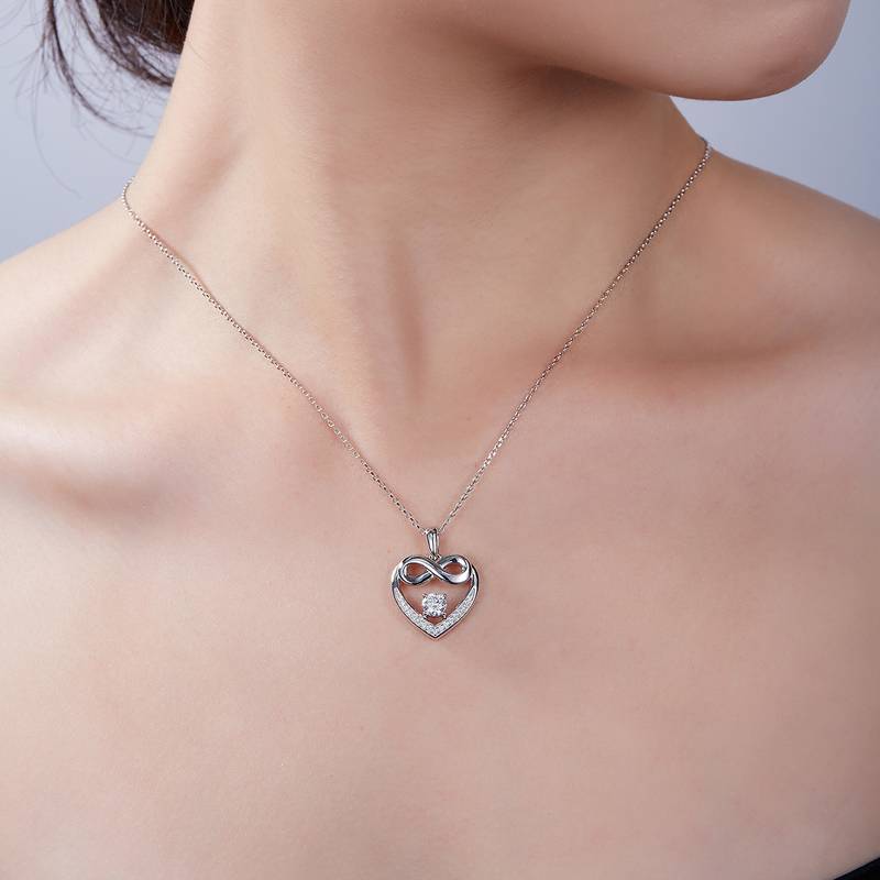 圆底无限的爱PendantS925银Moissanite厘石D级0.6ct